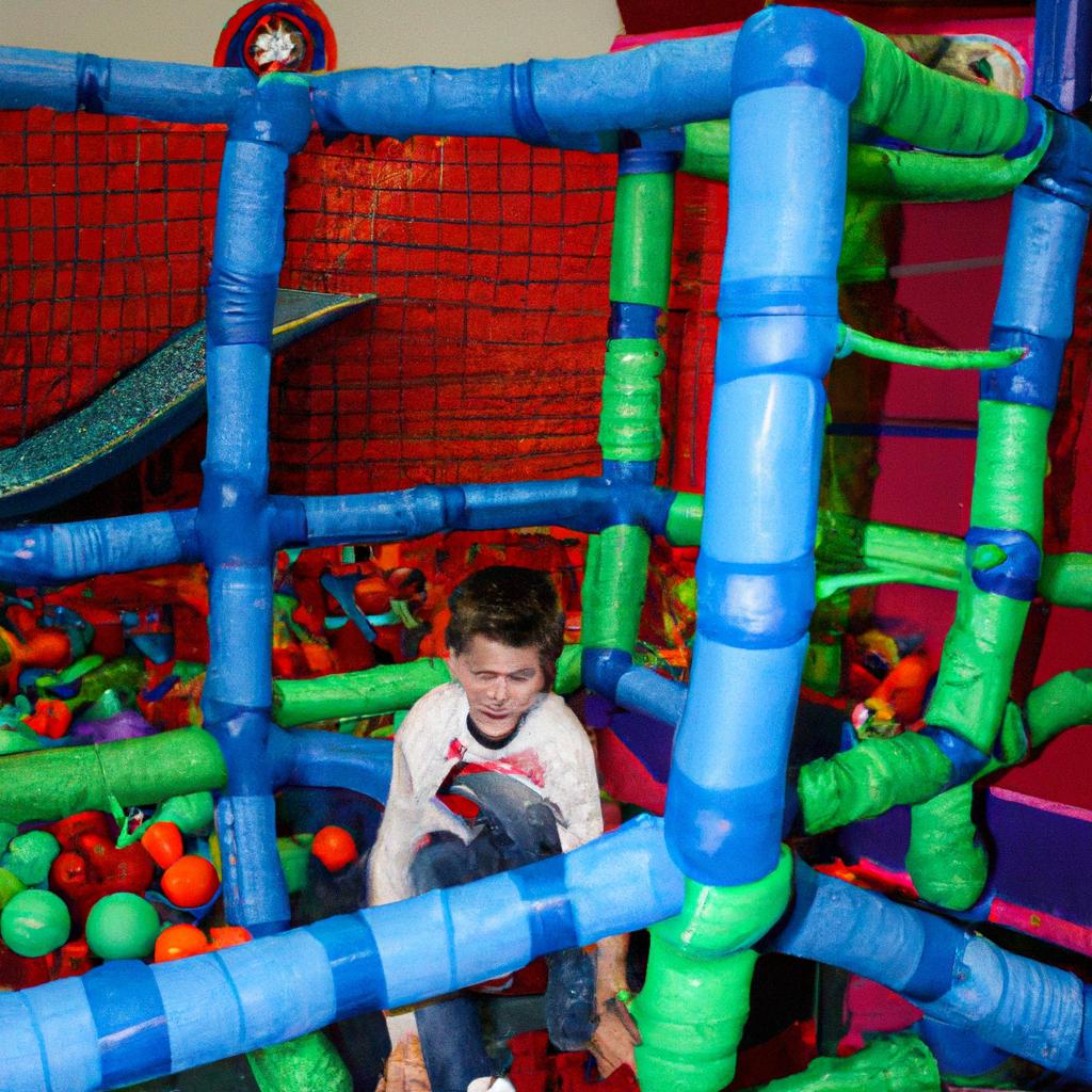 Person playing in indoor playground