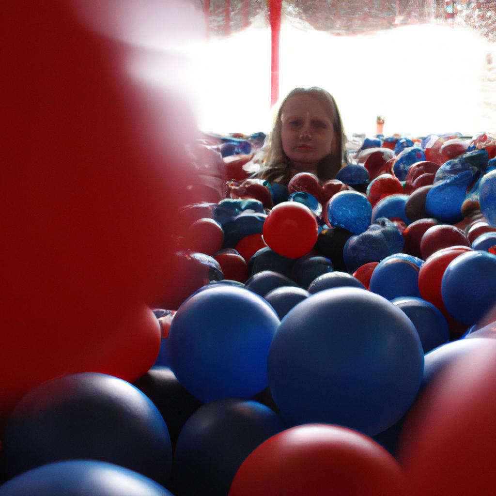 Person playing in ball pit