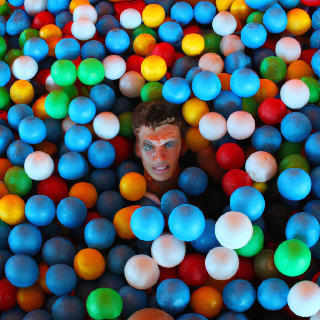 Person playing in ball pit