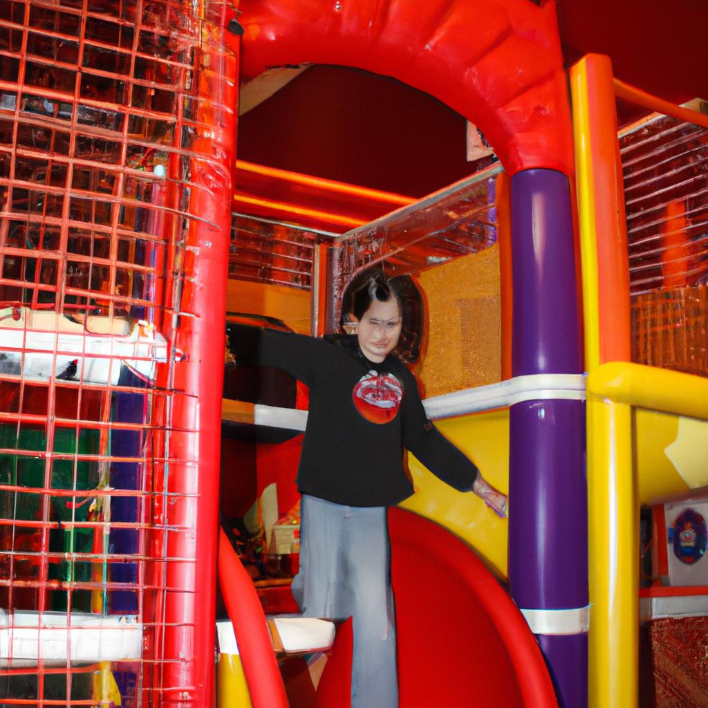 Person playing on indoor playground